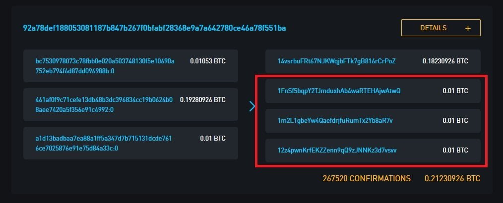 Contoh transaksi Coin Join / Coin Mixing dengan 3 pihak