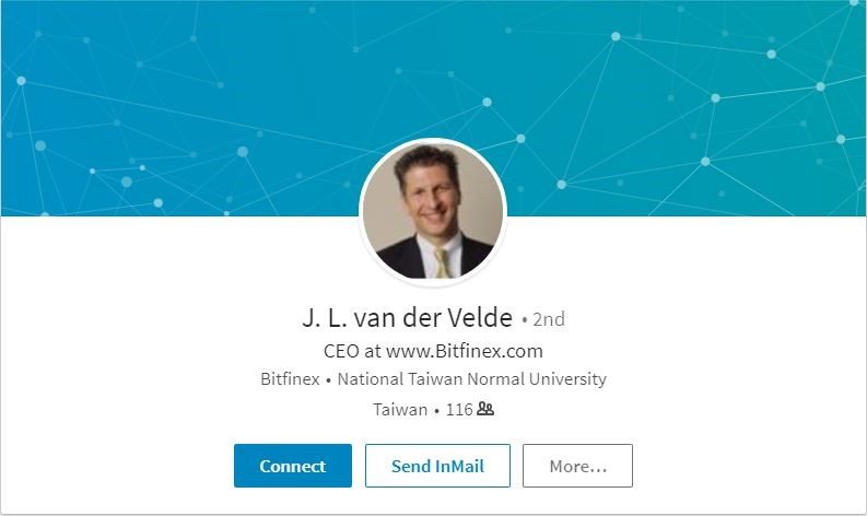 Akun LinkedIn CEO Bitfinex dan Tether Inc